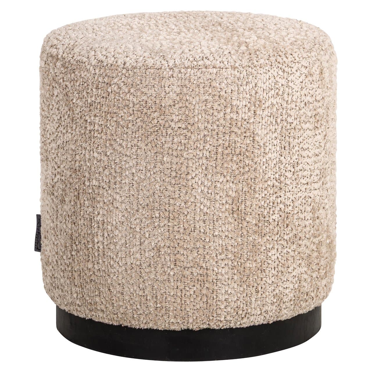 Poef Yoda ronde boucle zitting met zwart onderstel 45 cm