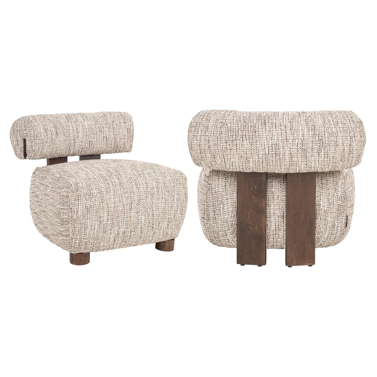 Lounge stoel Arabella bouclé beige 62x77x70 cm brandvertragend