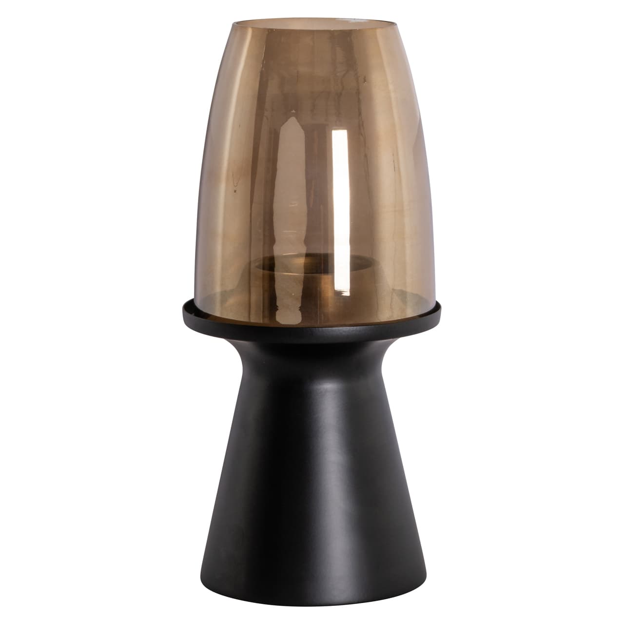 Windlicht Vienna black small - ijzer en glas 39 cm