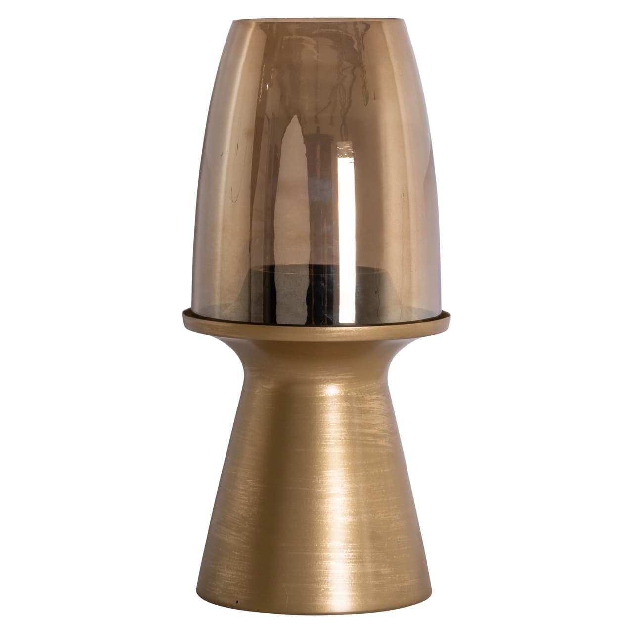 Windlicht Danea brushed gold small - ijzer en glas 39 cm