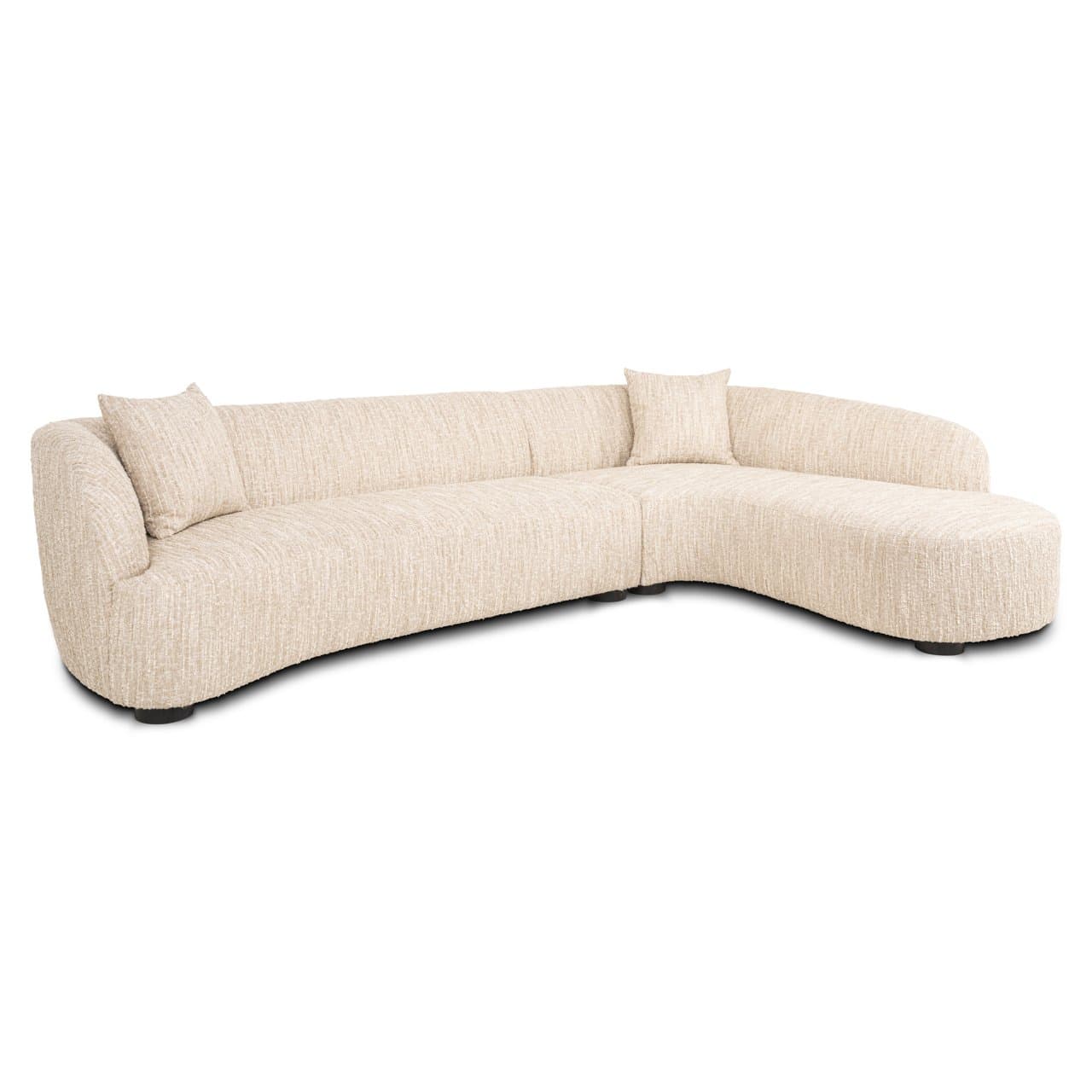 Bank Pandora lounge right beige angora 260x320 cm