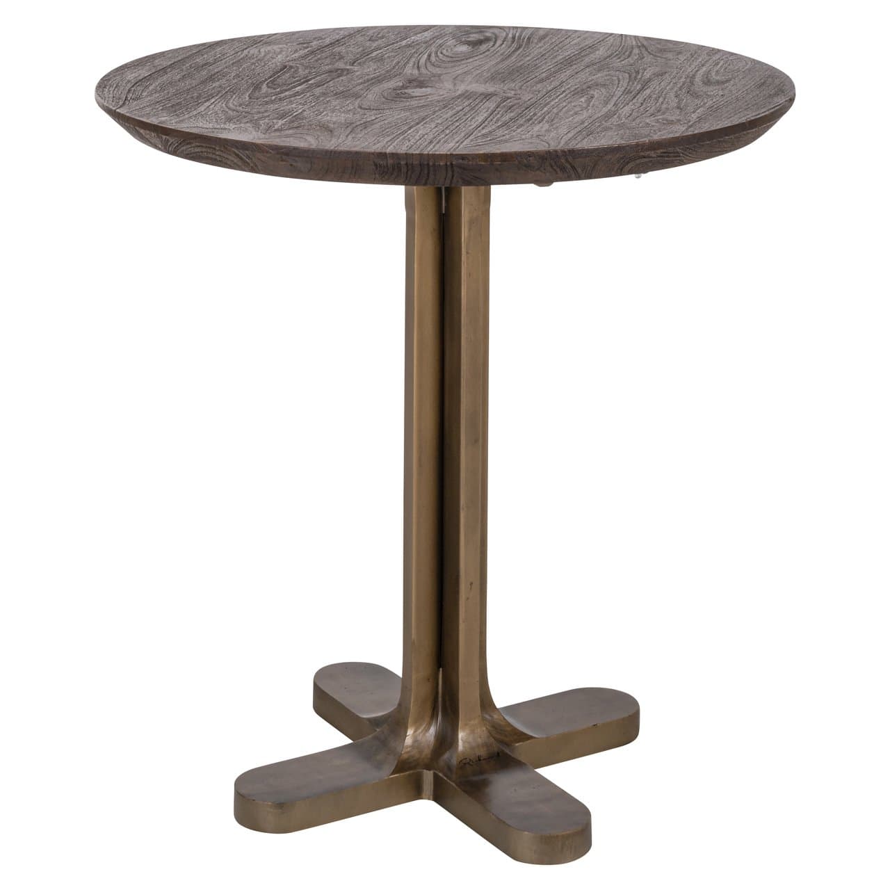 Bistrotafel Revelin rond donkerbruin mango 75 cm diameter