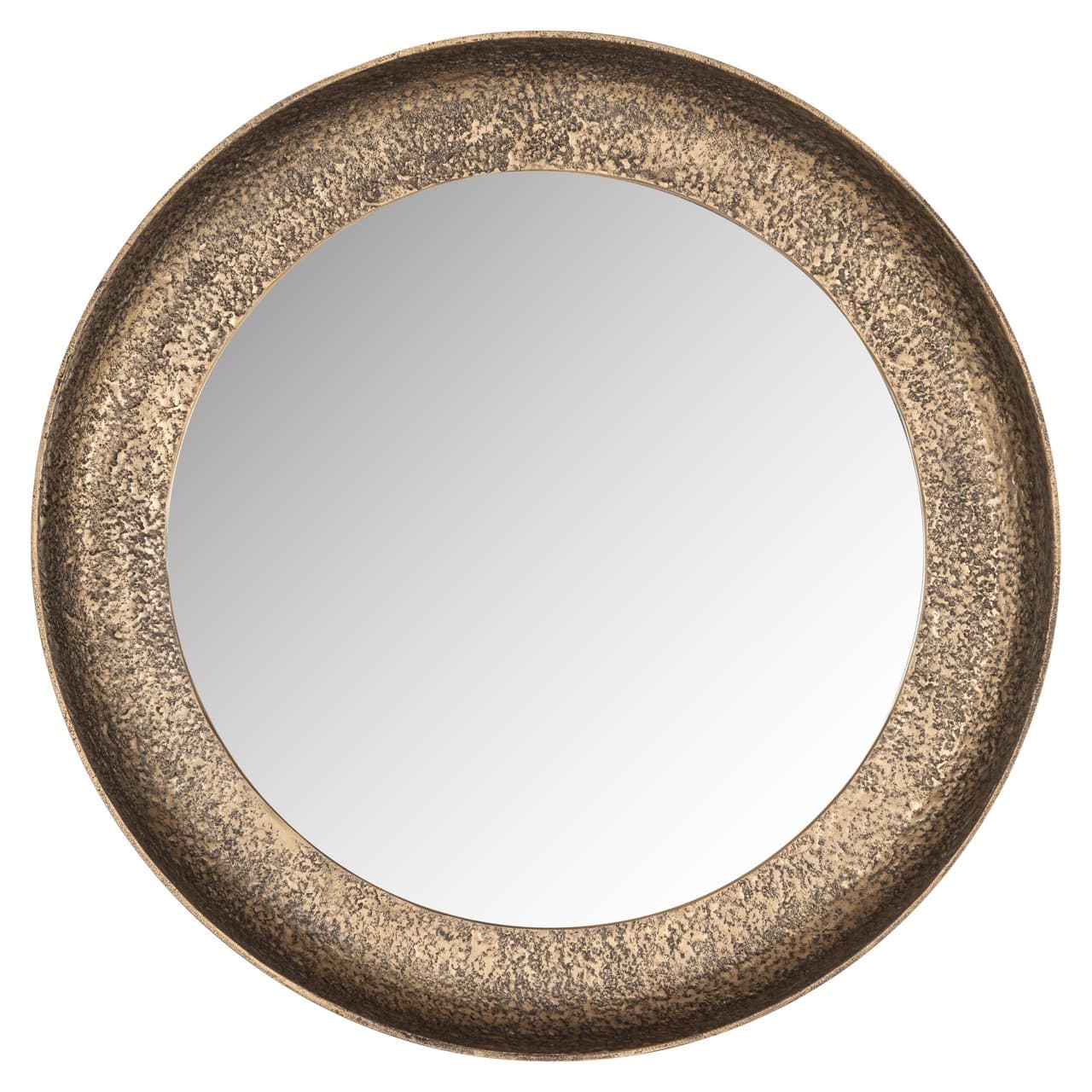 Spiegel Laraya rond goud met gestructureerde aluminium lijst 91 cm