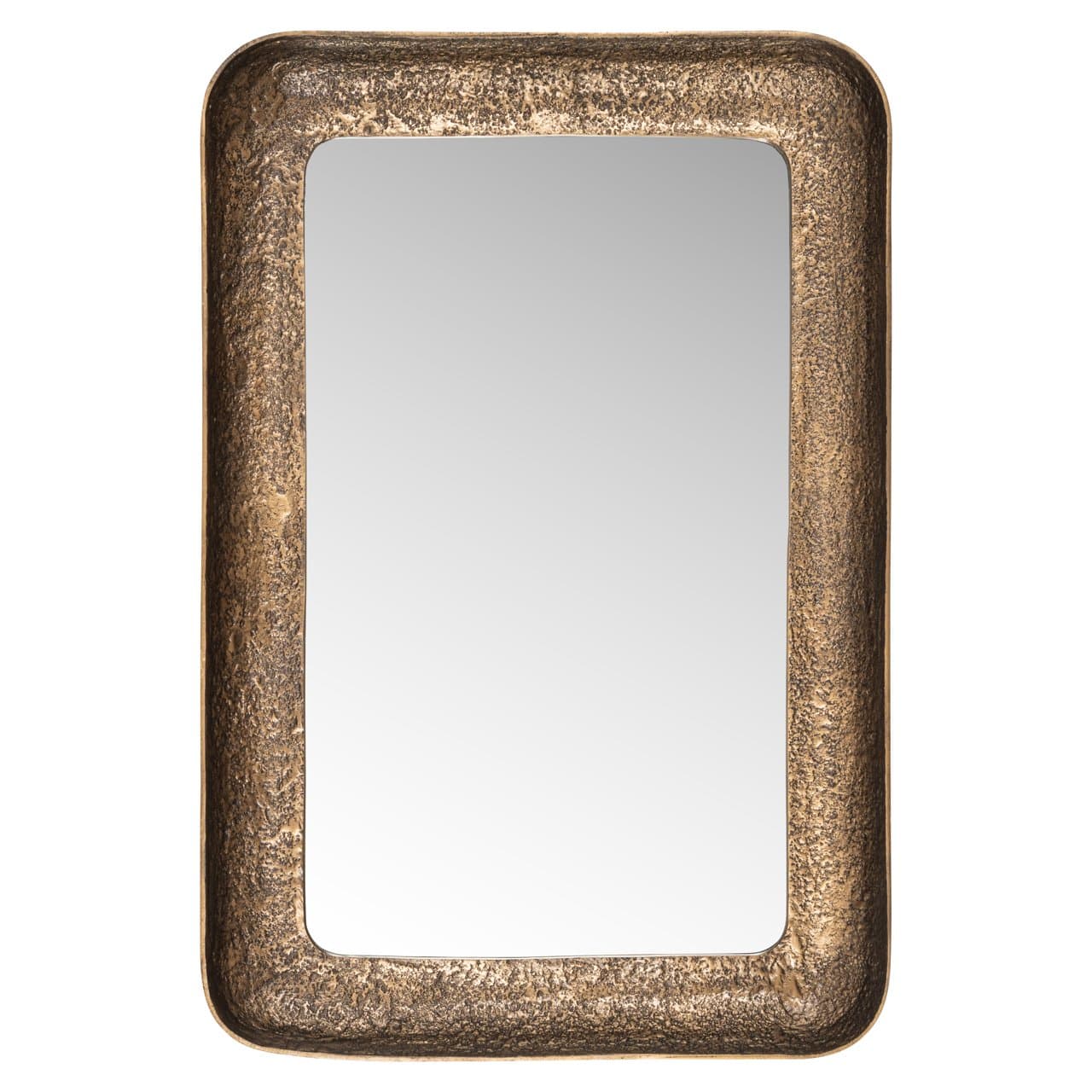 Spiegel Loan brass antique met brede messing lijst 80x120 cm