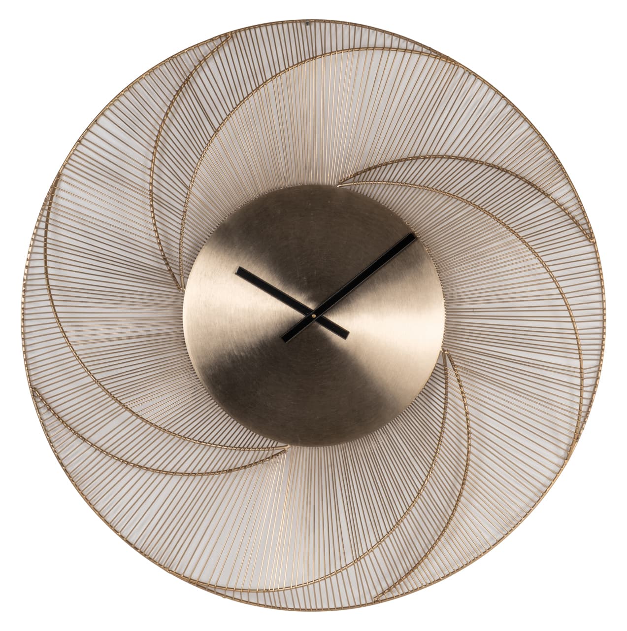 Wandklok Denver gold met metalen draadstructuur 86 cm