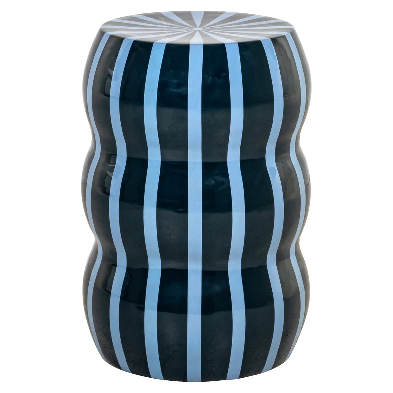 Bijzettafel Boyd blauw met strepen 47 cm hoog