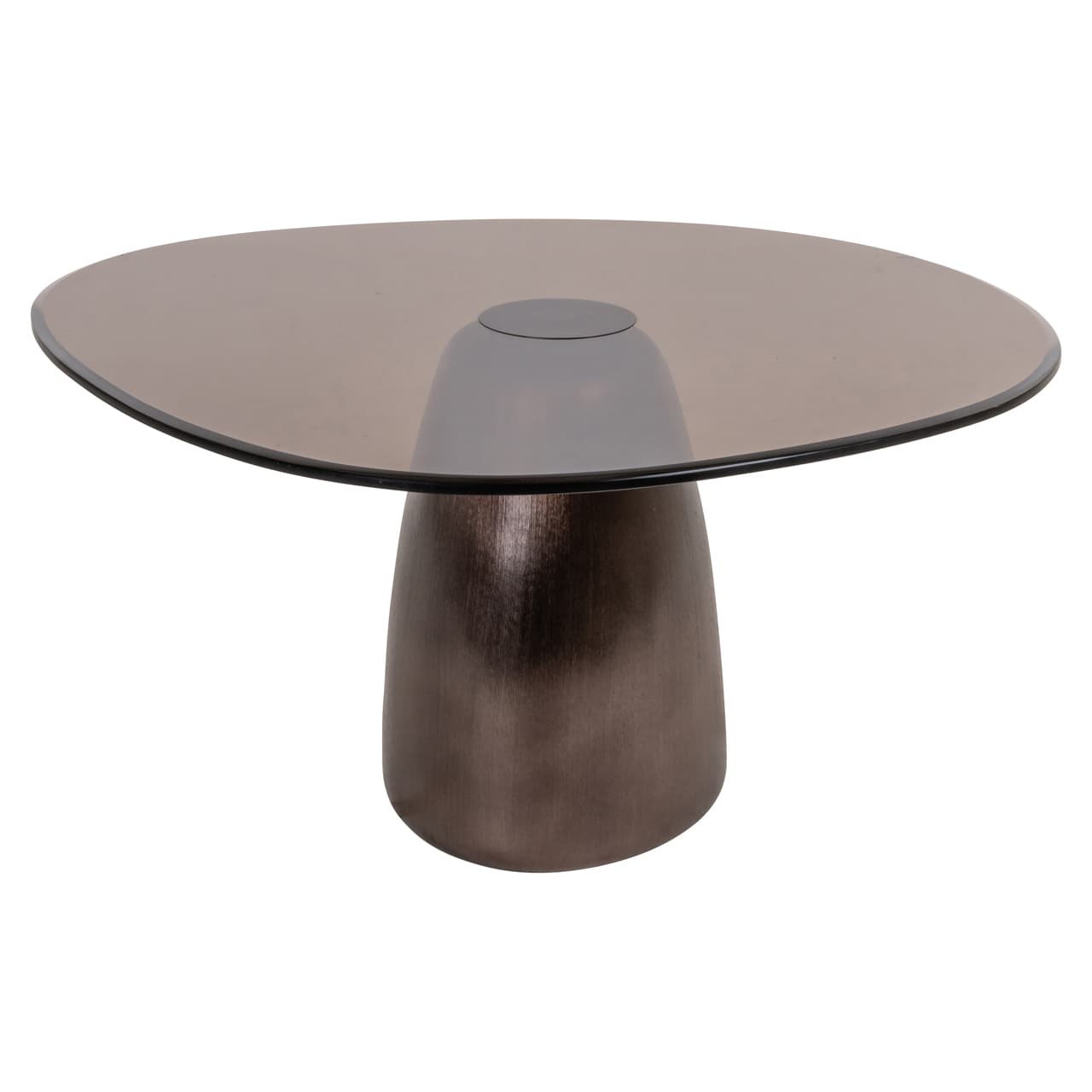 Salontafel Hayden bronze rond 89,5 cm aluminium met glazen blad