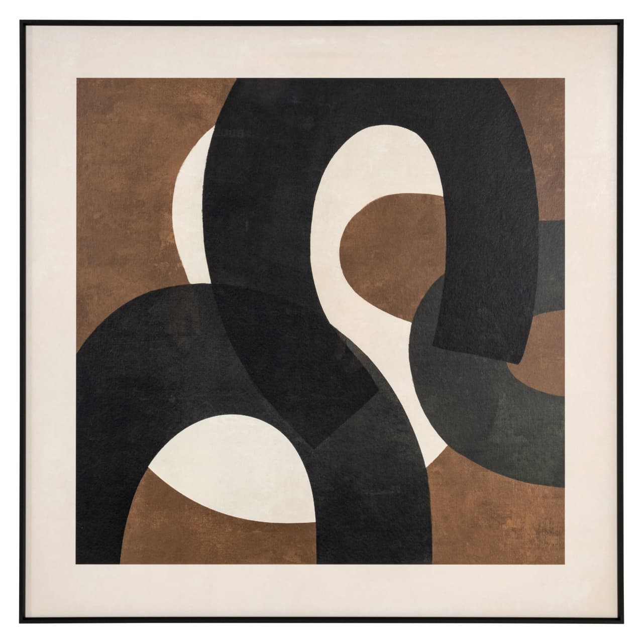 Wall art Euphoria brown left met abstracte vormen 80x80 cm