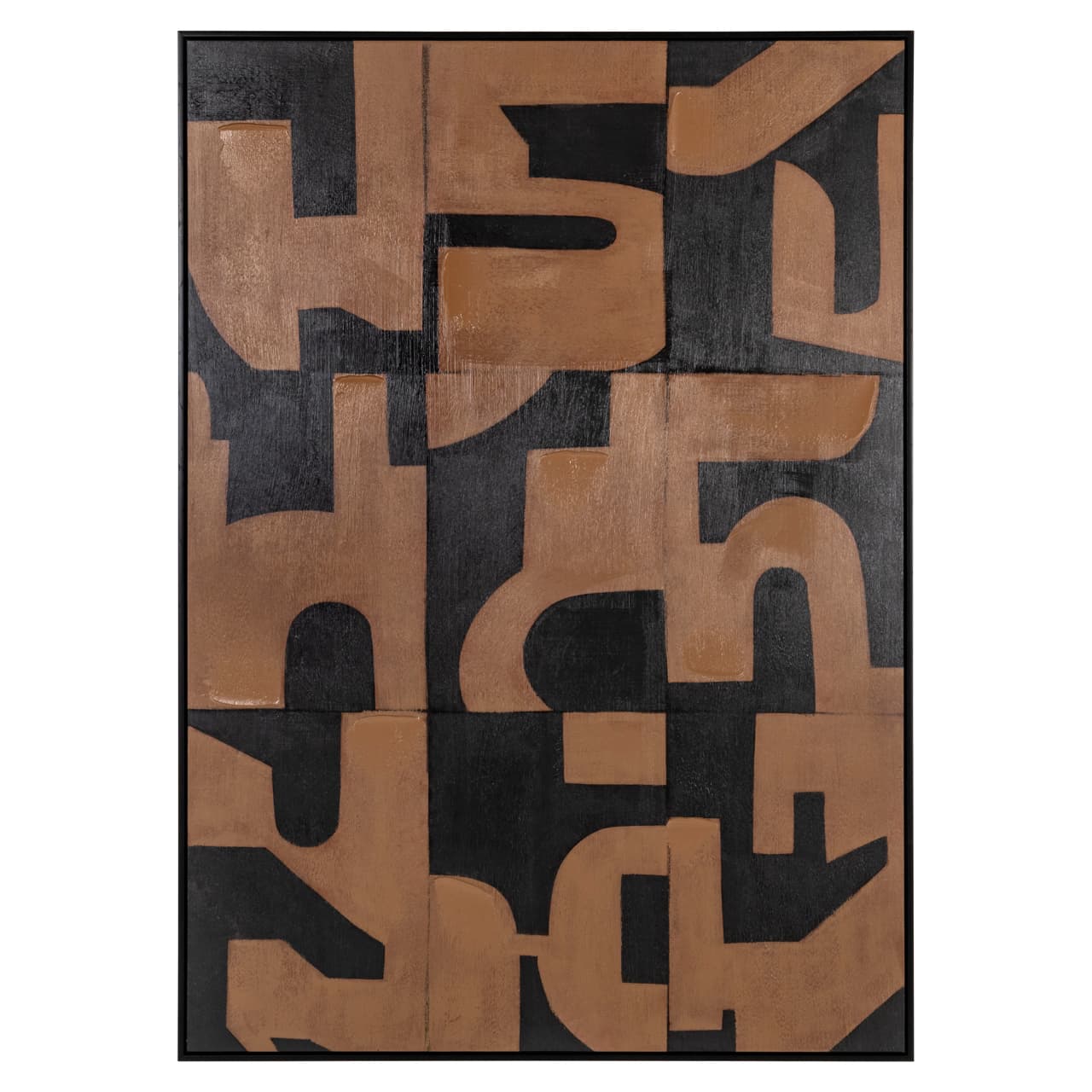 Wall art Cascade brown canvas grafisch 100x140 cm
