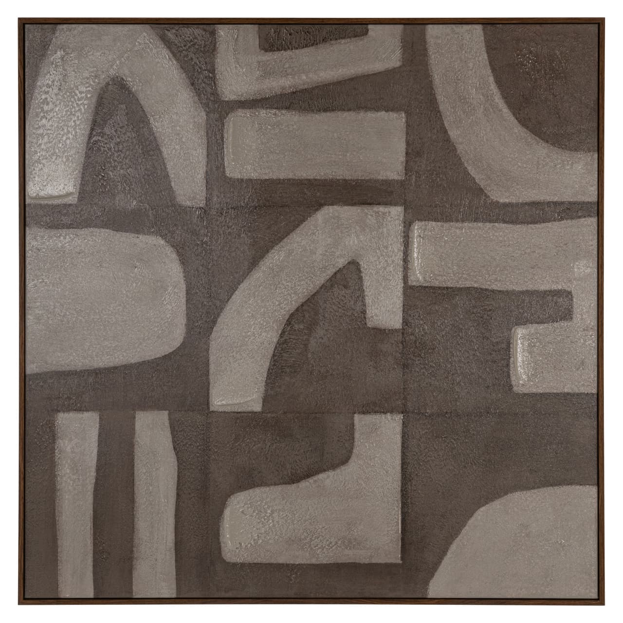 Wanddecoratie Zenith sand links – abstract canvas 100x100 cm