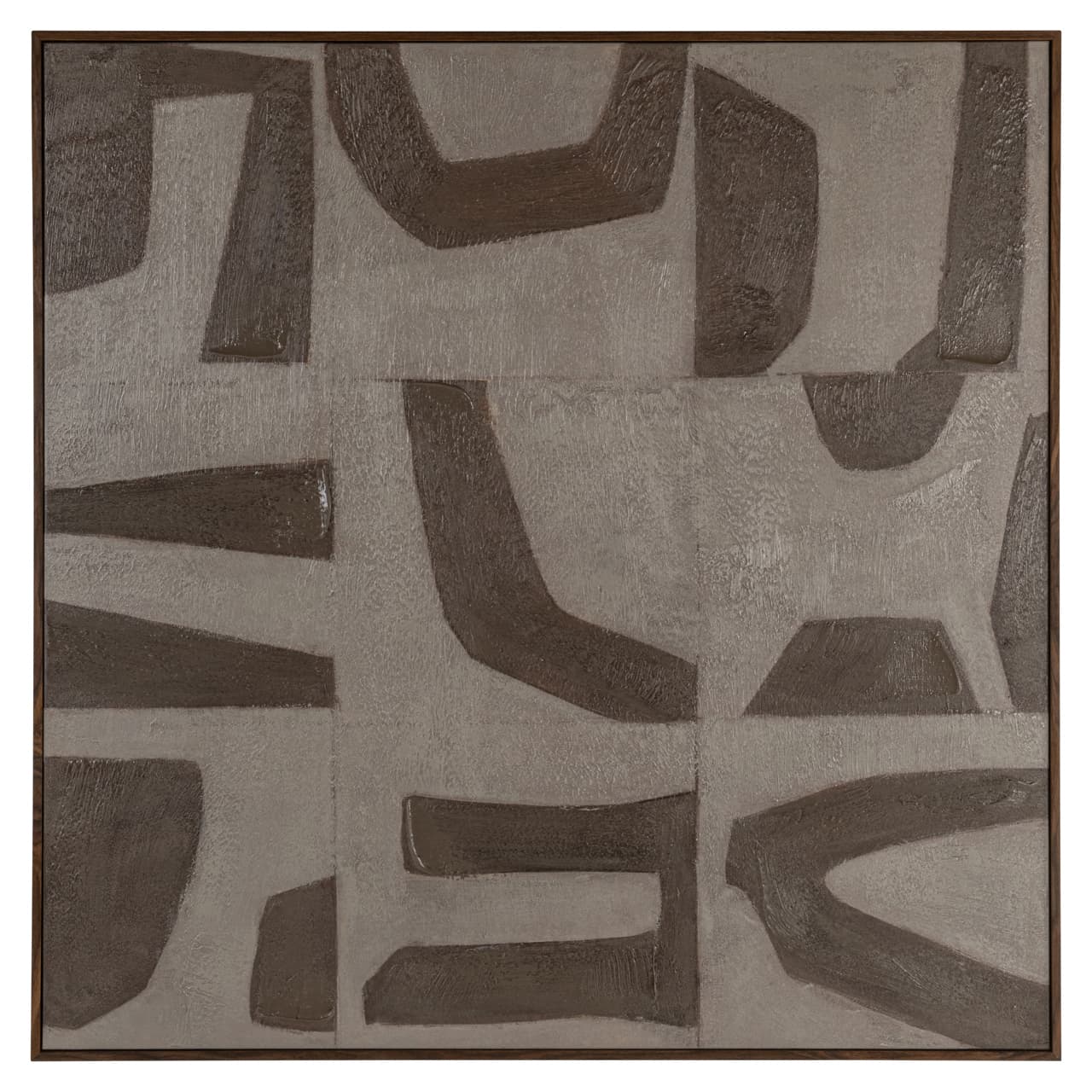 Wanddecoratie Zenith sand right abstract canvas 100x100 cm