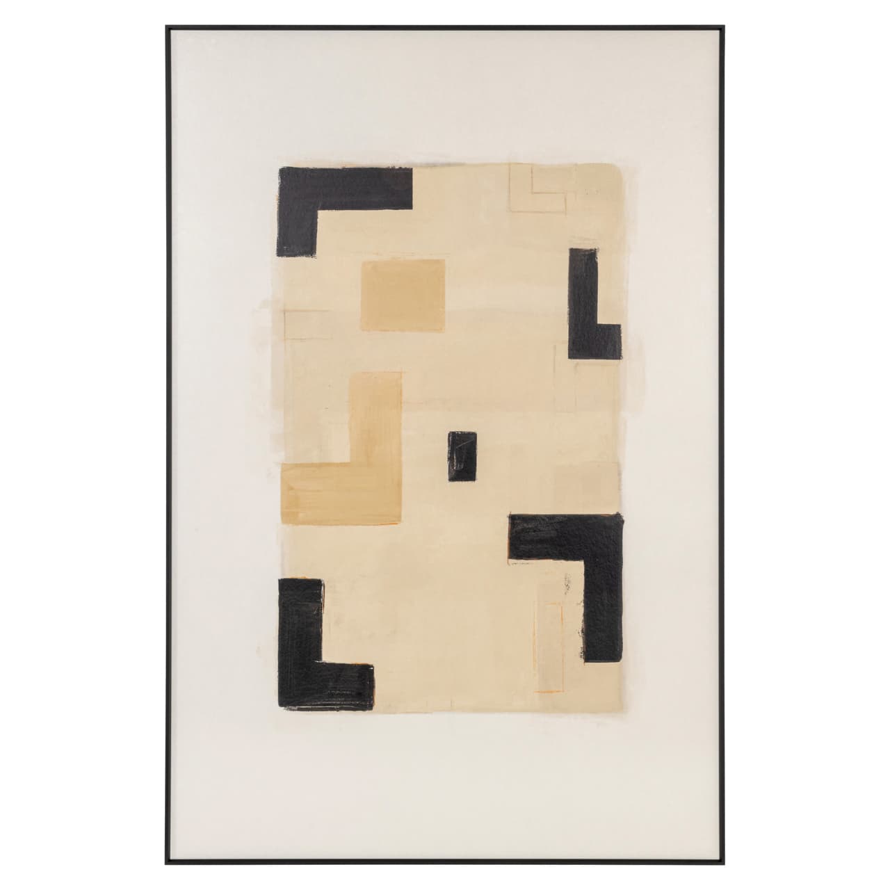 Wanddecoratie Vortex beige left met geometrische vormen 80x120 cm