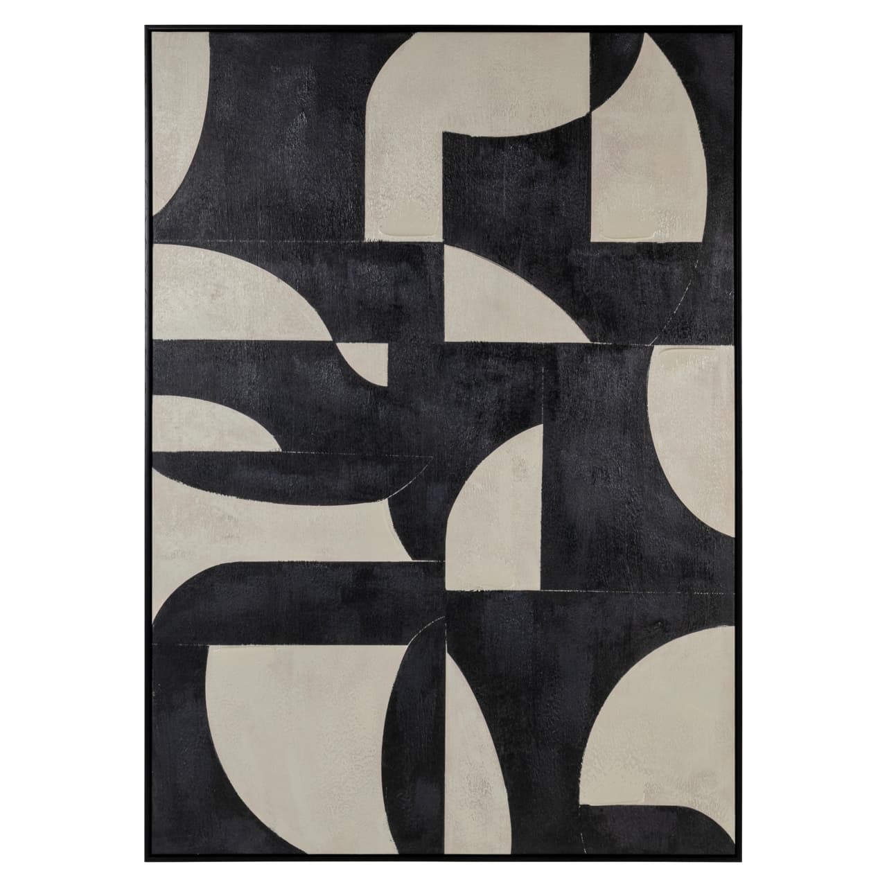 Wall art Splendor zwart-wit abstracte canvas wanddecoratie 100x140 cm