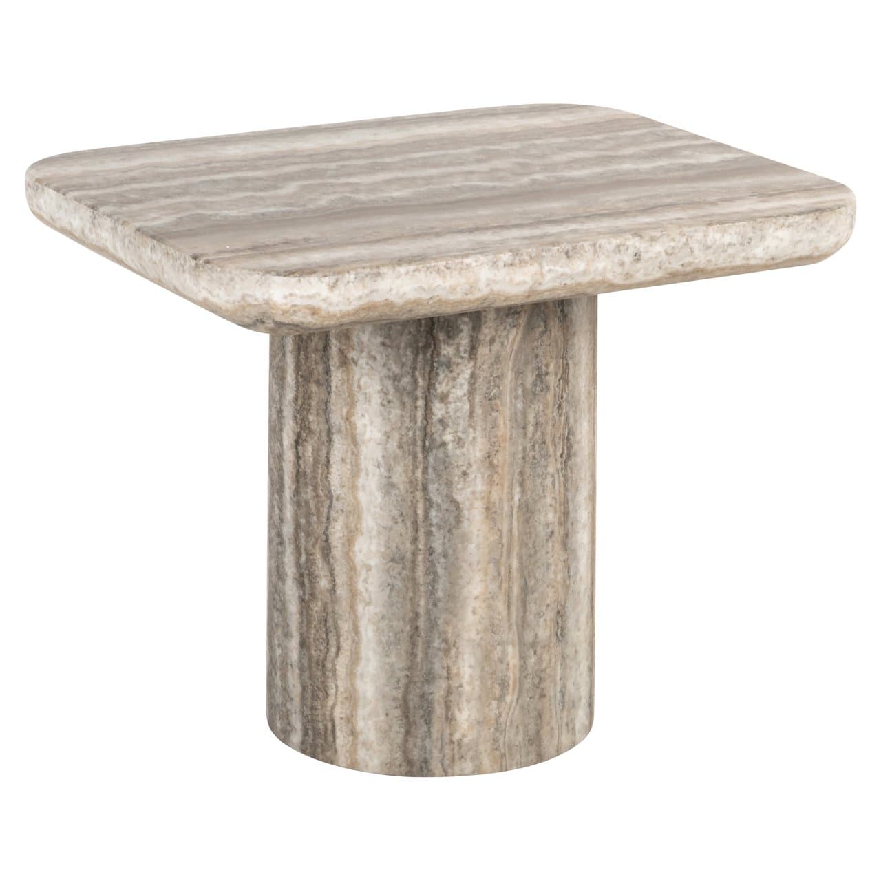 Bijzettafel Dulce grey faux travertine 65x65x46 cm