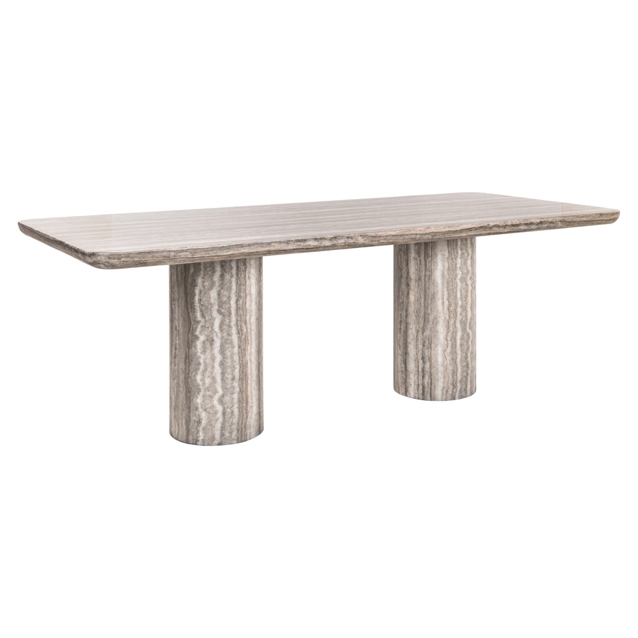 Eettafel Dulce grey faux travertine 225 x 76 cm