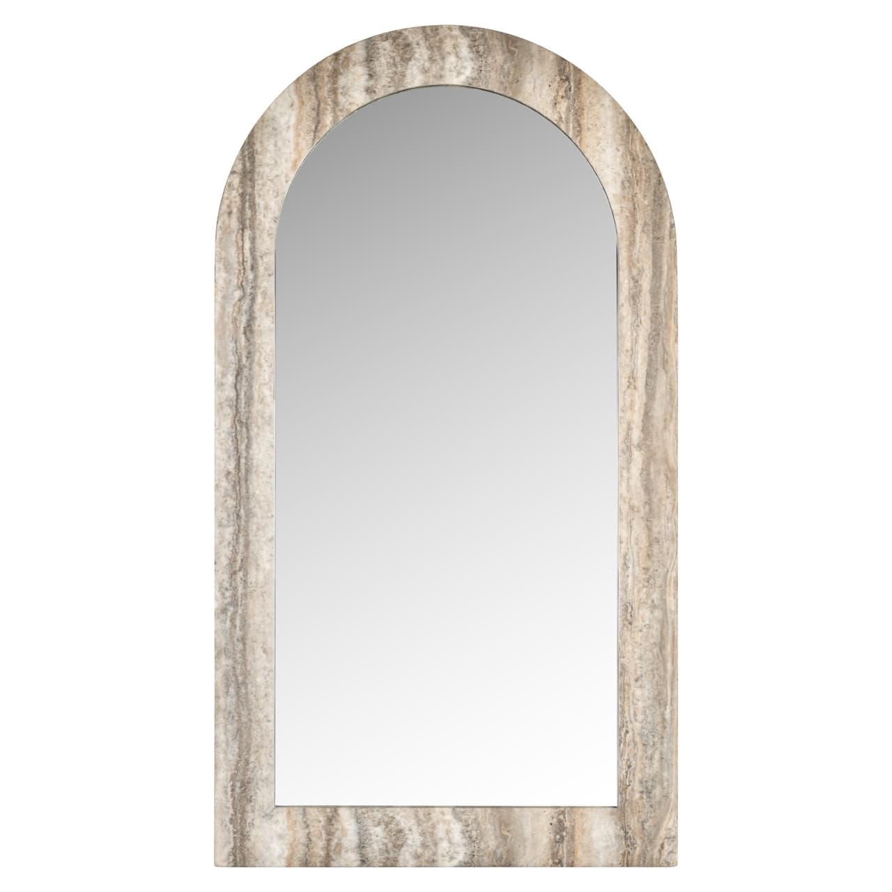 Spiegel Calvo met faux travertine lijst grey 55x100 cm