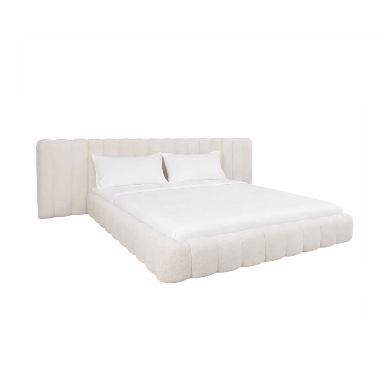 Bed Cupidon cream boucle 180x210 cm met opbergruimte