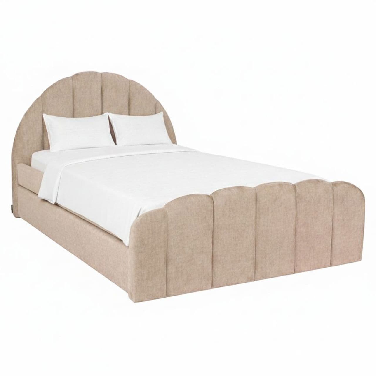 Bed Pixie clay chenille 120x200 met uitschuifbed
