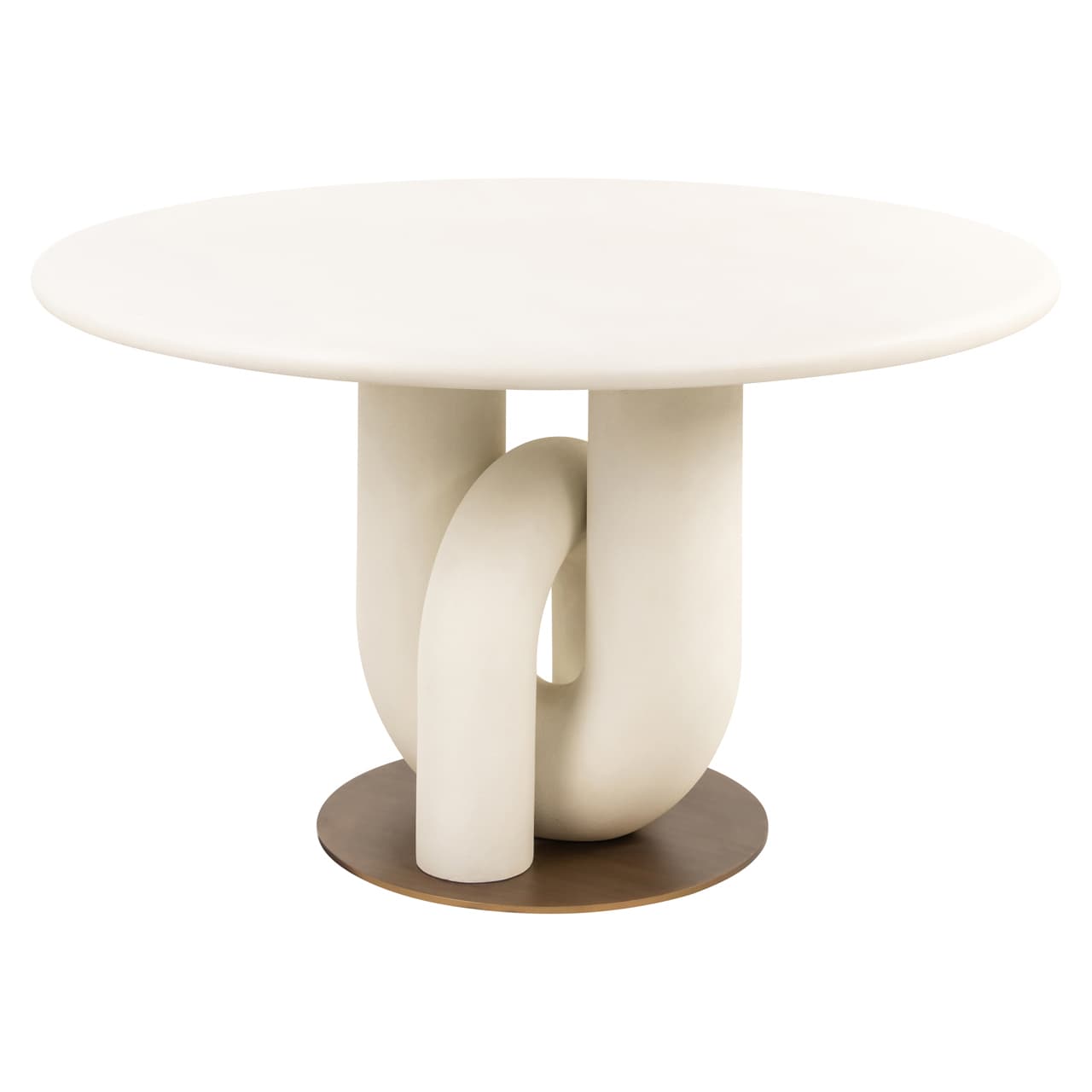 Eettafel Winslow rond white 135 cm - MDF en metaal