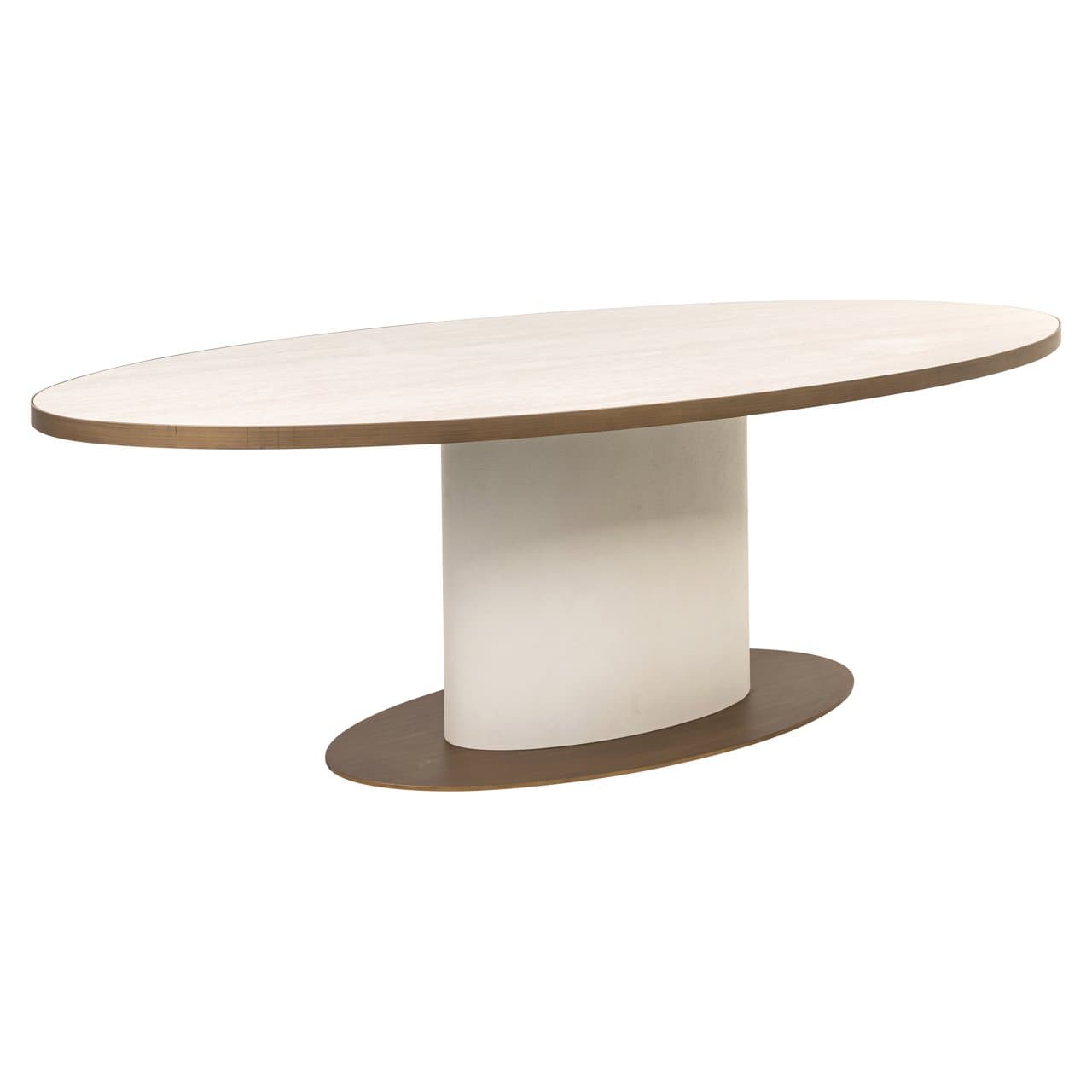 Eettafel Tivoli ovaal wit keramisch blad 230 cm