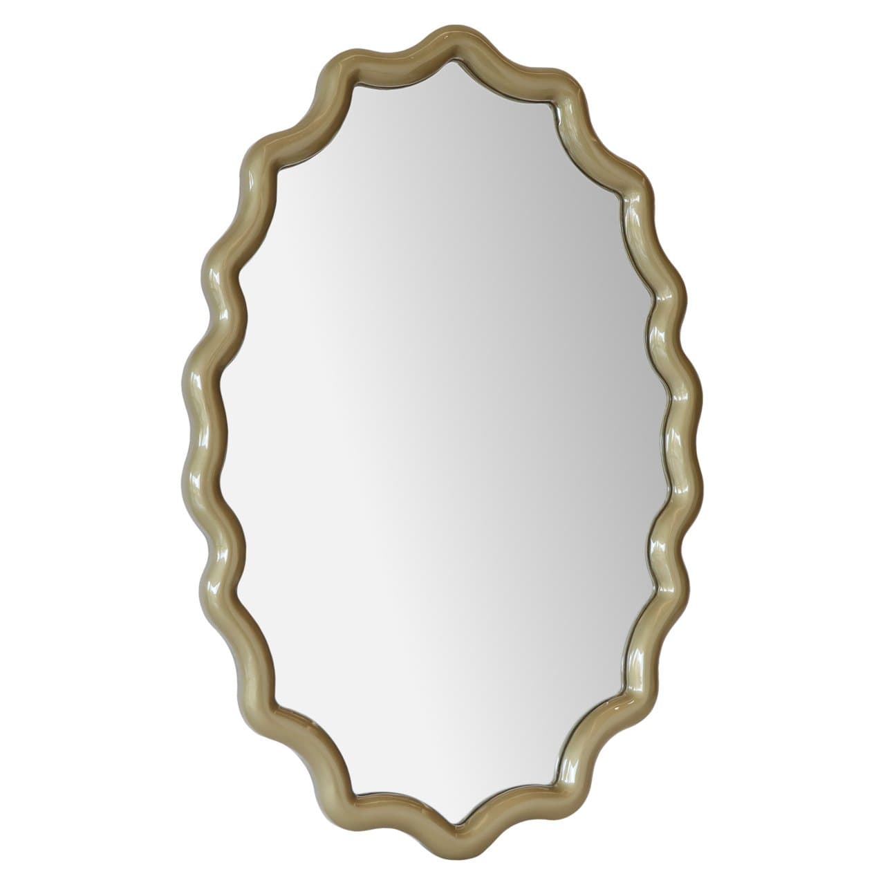Spiegel Morgan champagne gold met golvende rand 80x120 cm