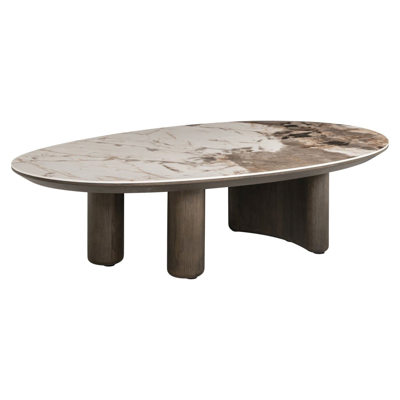 Salontafel Langford keramisch blad en eiken onderstel 135 cm