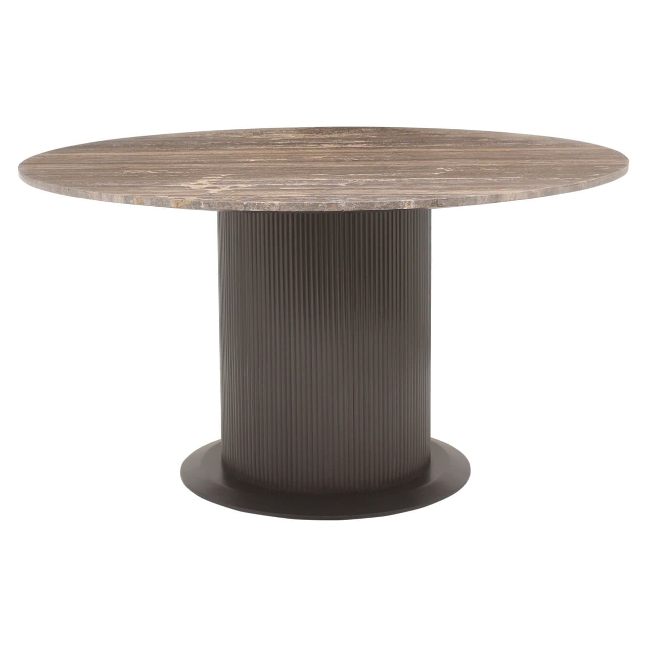 Eettafel Russo rond travertine ash brown 140 cm