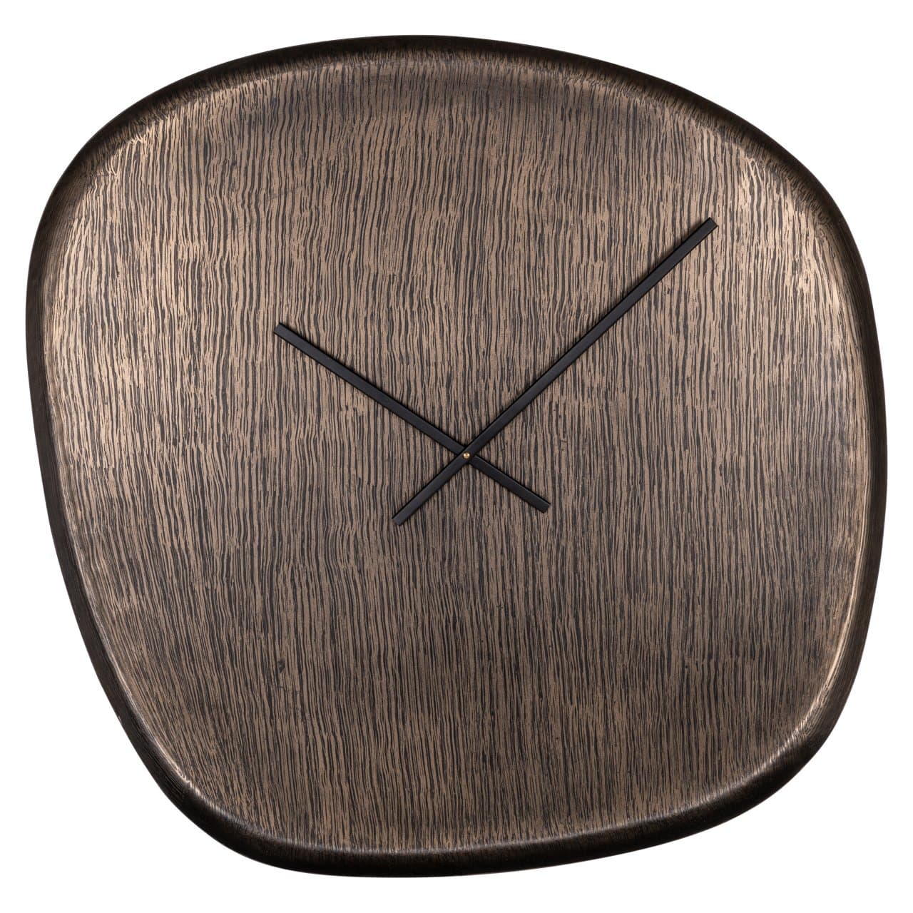 Wandklok Nuvani bronze ijzer organische vorm 88 cm