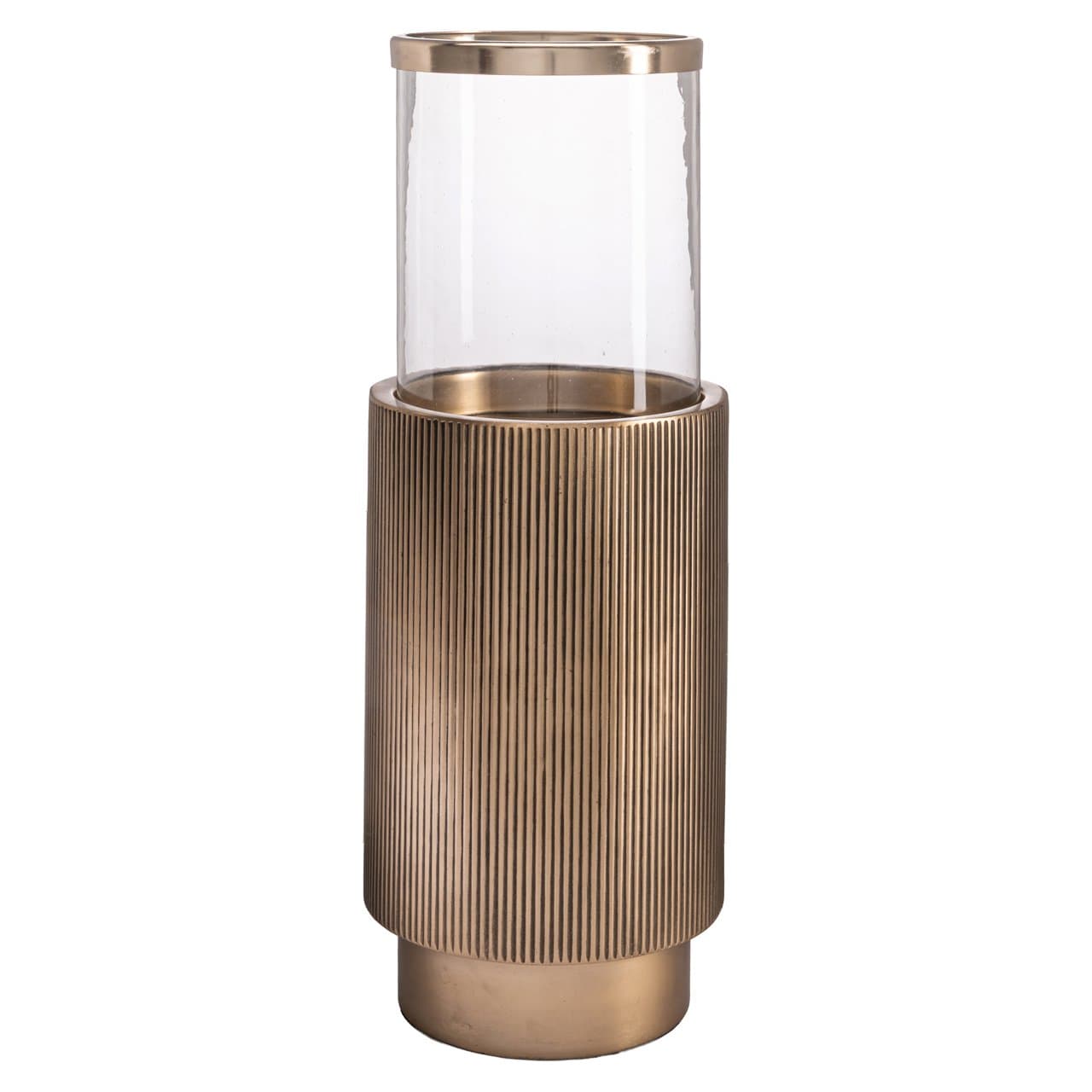 Windlicht Soreli brass antique, ijzer en glas, 49 cm