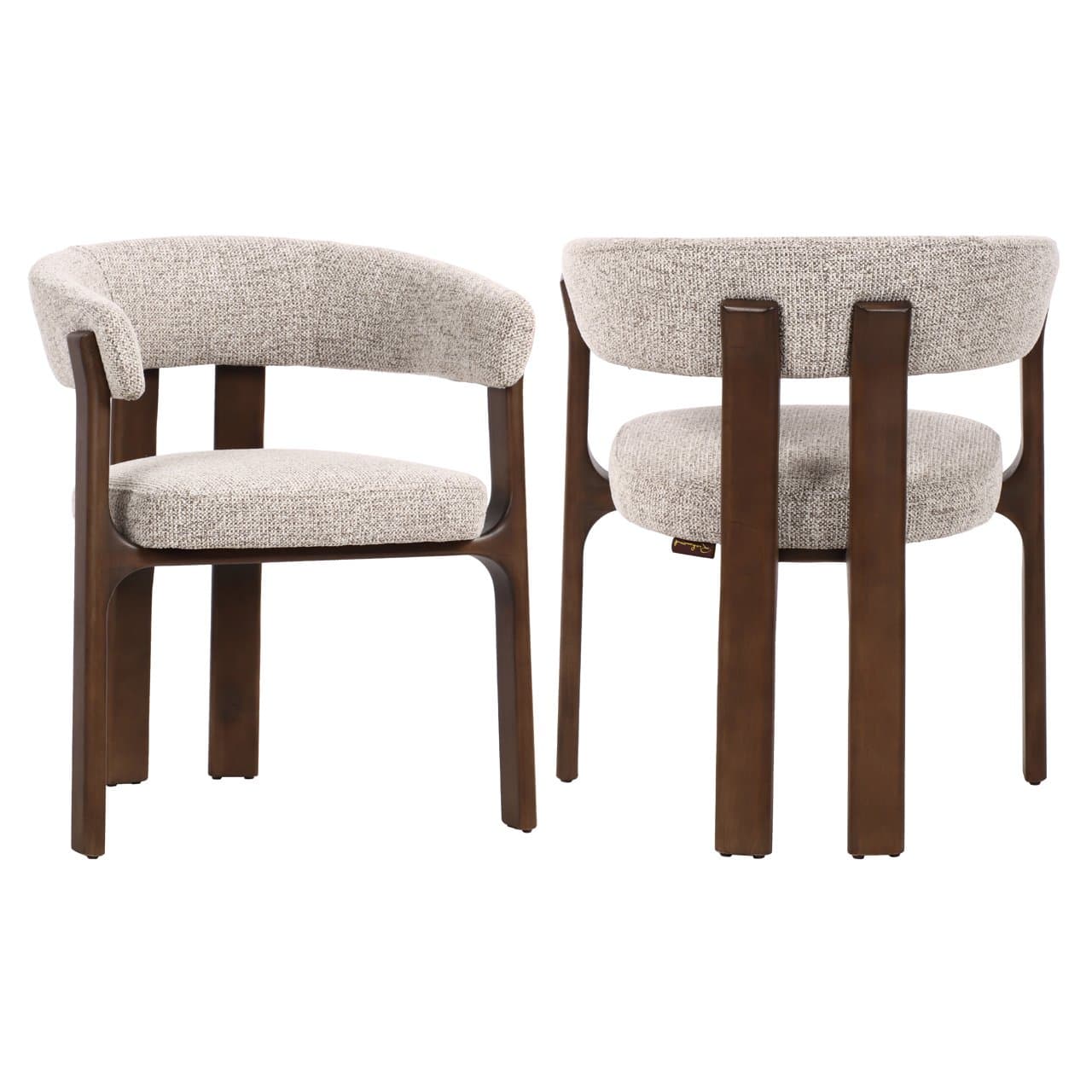 Eetkamerstoel Contigo mocca met gebogen rugleuning 75 cm