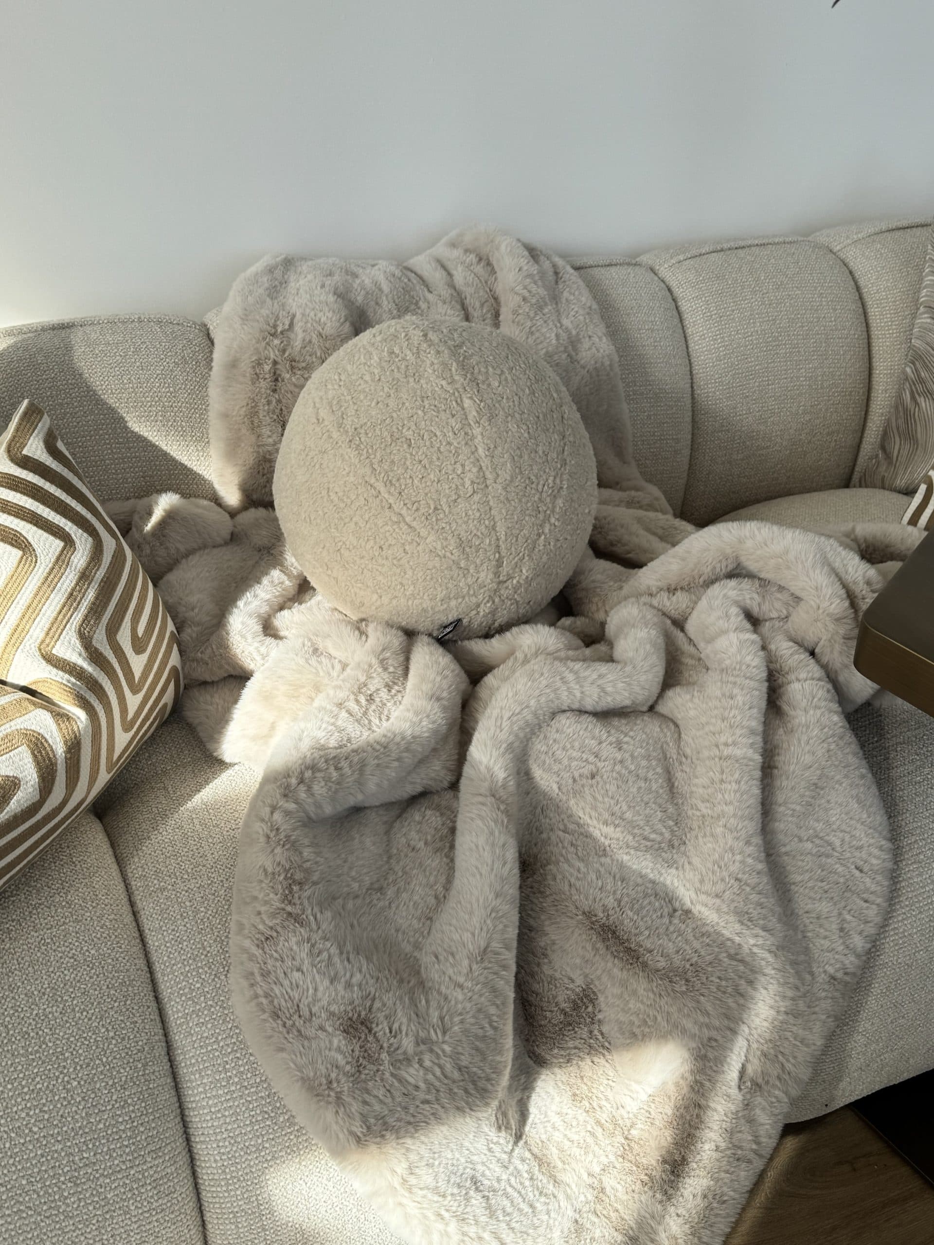Plaid bont beige 140x180 cm - zachte nepbont deken