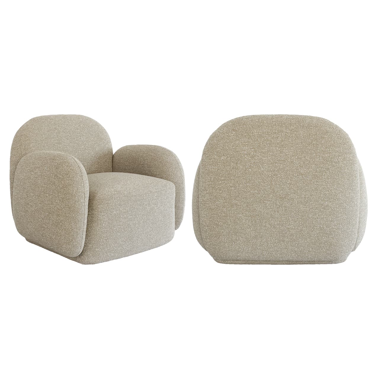 Lounge stoel Roxy lodge beige boucléstof 101,5 cm diep