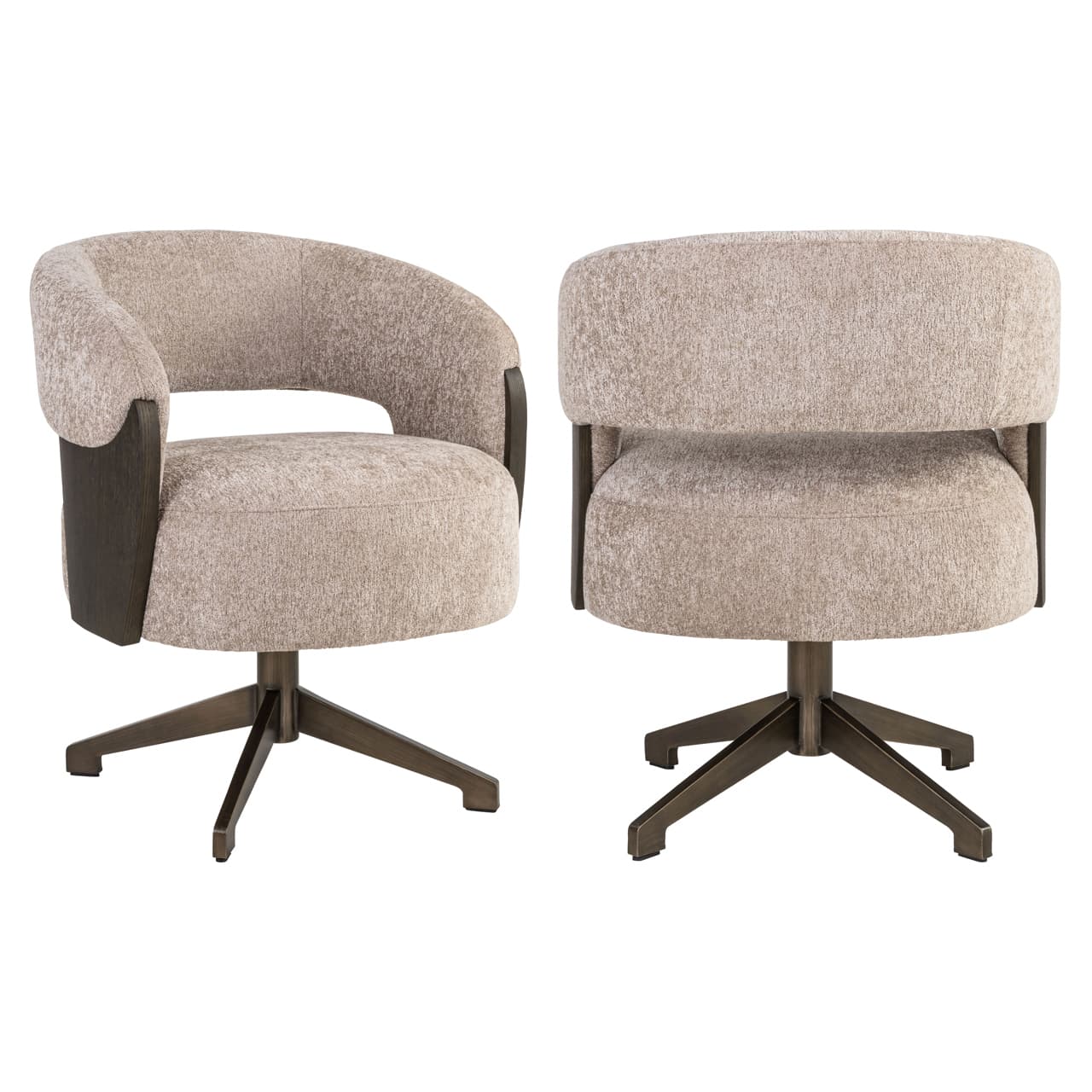 Eetkamerstoel Pollux be easy sand met eiken accenten 78 cm