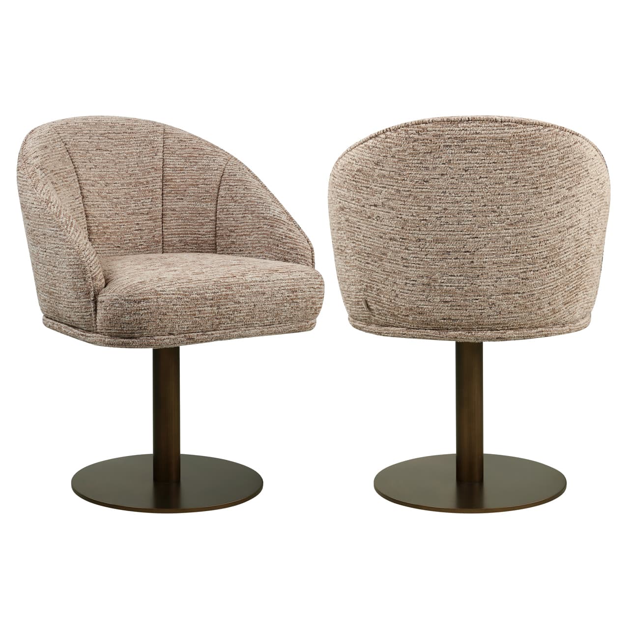 Eetkamerstoel Beverly draaibaar mocca linear 81 cm