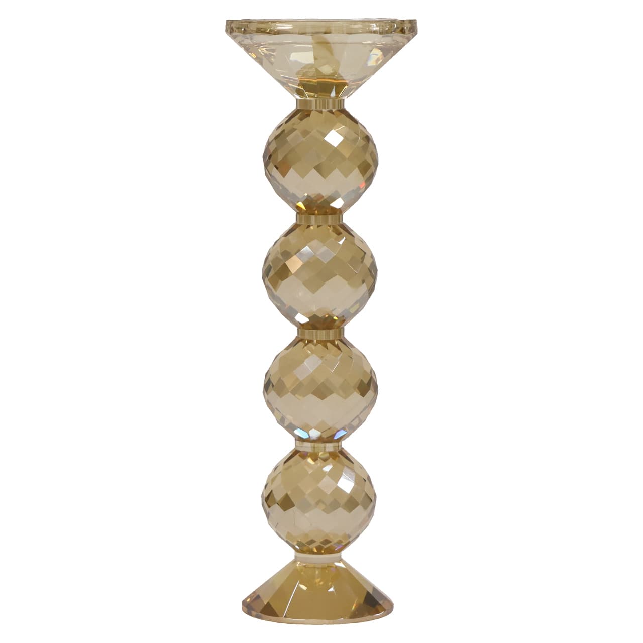 Kandelaar kristal champagne groot 30,5 cm - Channah