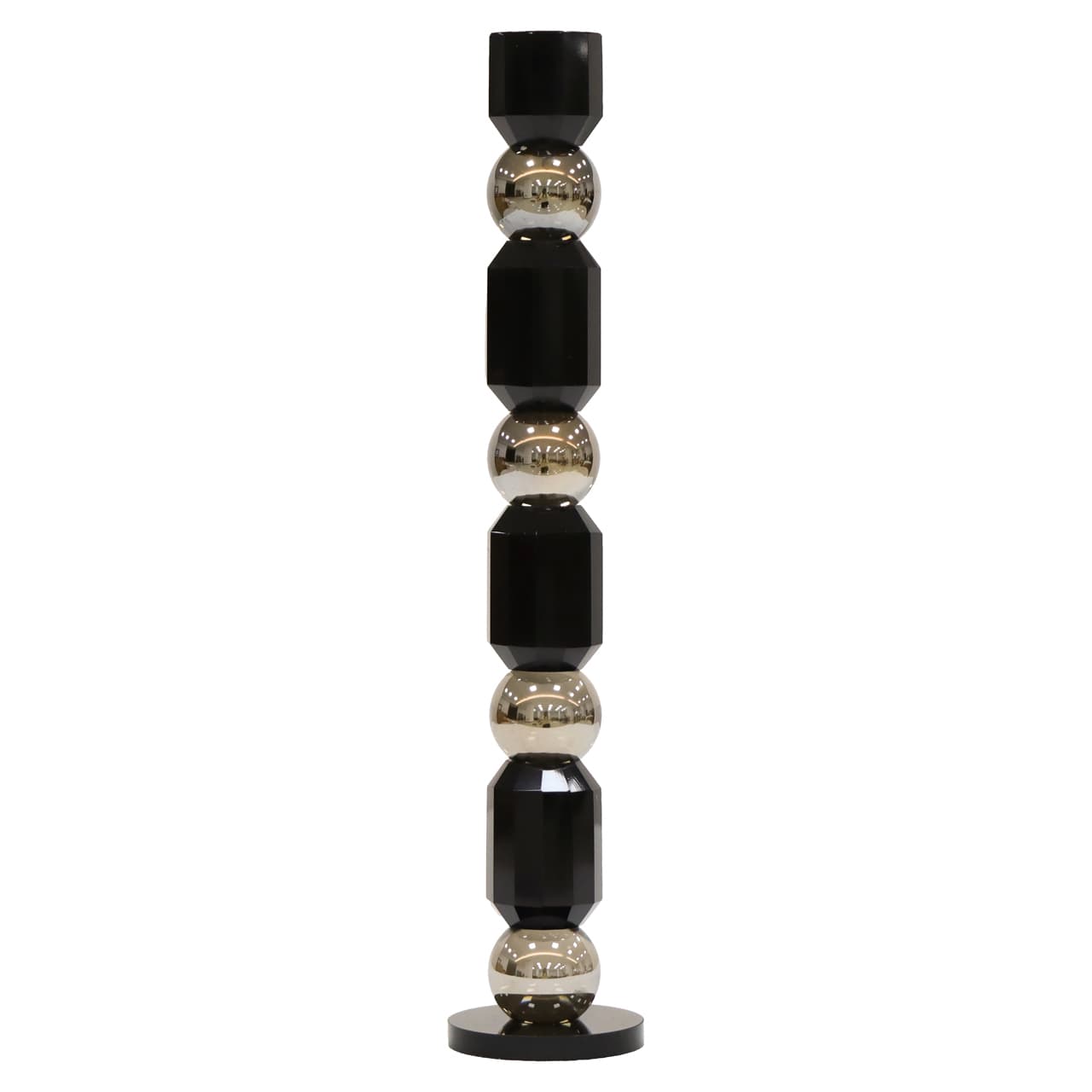 Kandelaar Jessy zwart kristal H35,5 cm