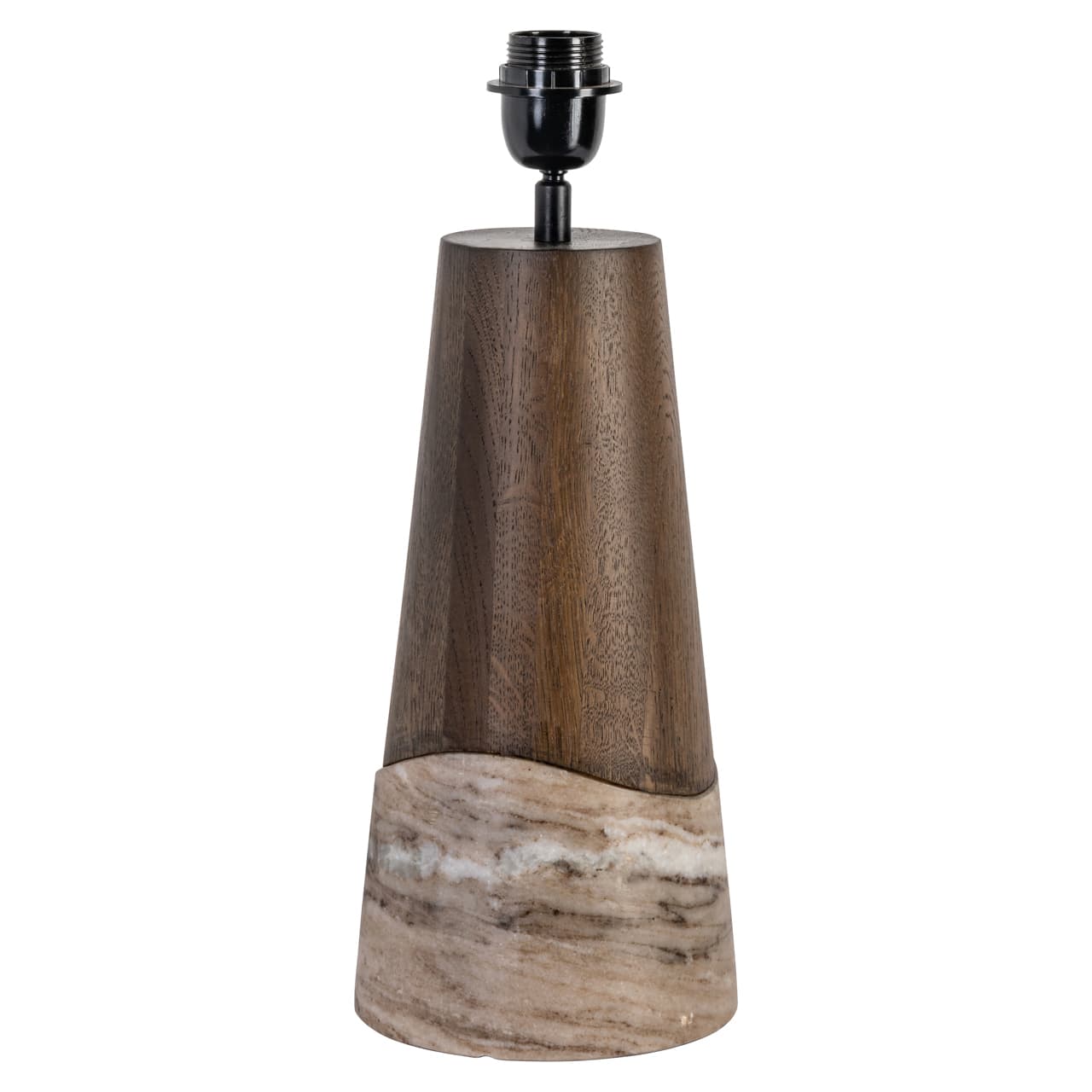 Tafellamp Peyton eiken en marmer smoked charcoal 32 cm