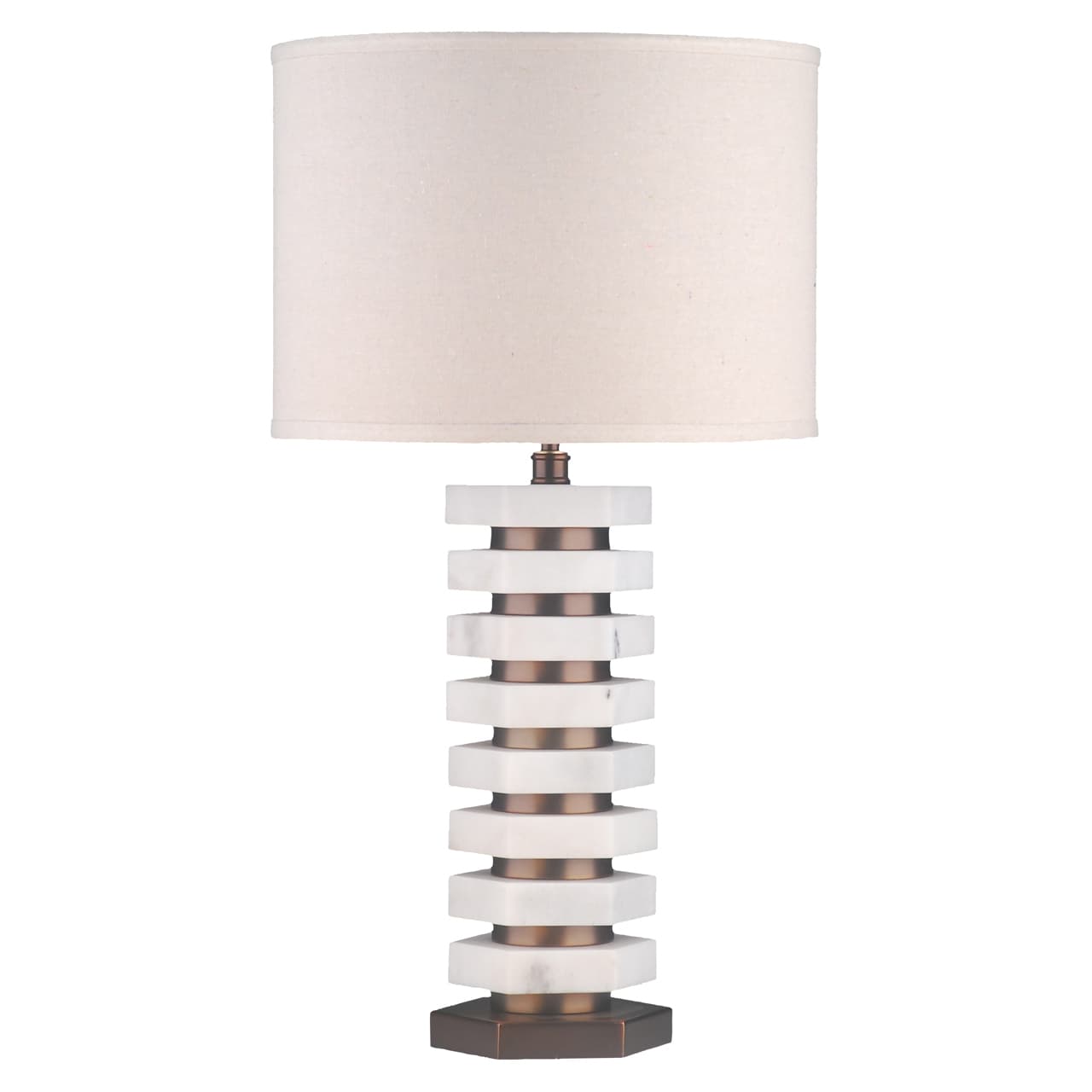 Tafellamp Haspen marmer en ijzer natural 63,5 cm