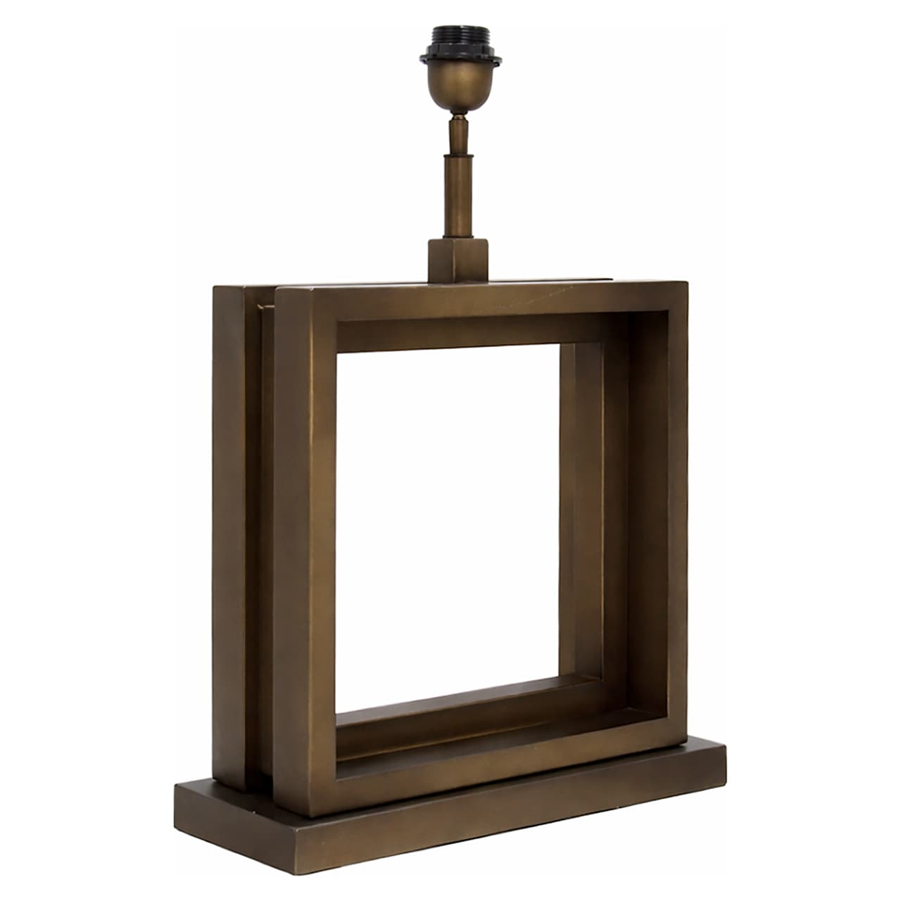 Tafellamp Kars bronze rechthoekig frame RVS 50 cm