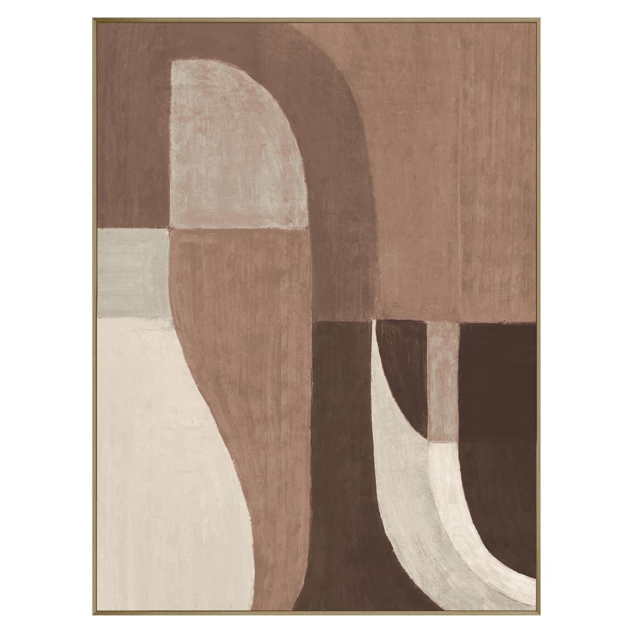 Canvas wanddecoratie Tatu Left brown 90x120 cm