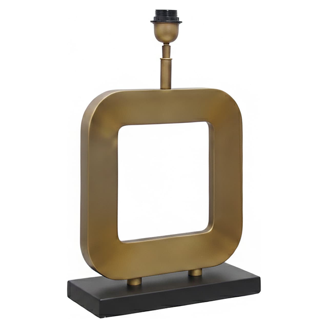 Tafellamp Park brass antique RVS met zwart voet 50 cm