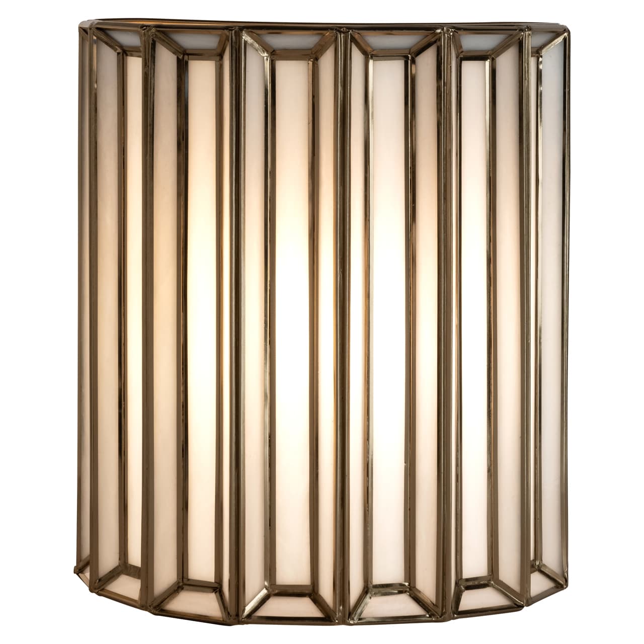 Wandlamp Lumine brass antique met glas en ijzer 29,5 cm