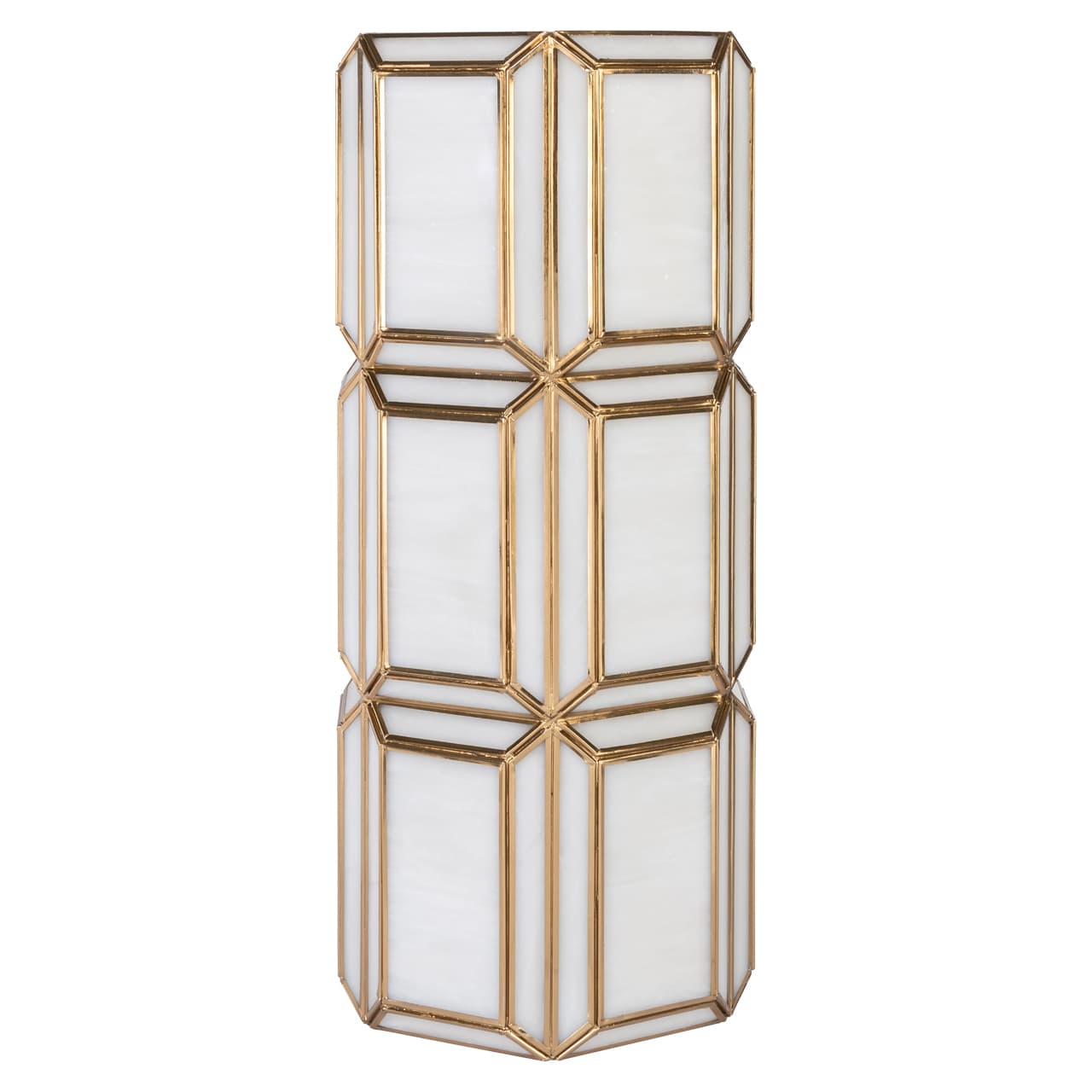 Windlicht Emilia brass antique glas en messing 50 cm