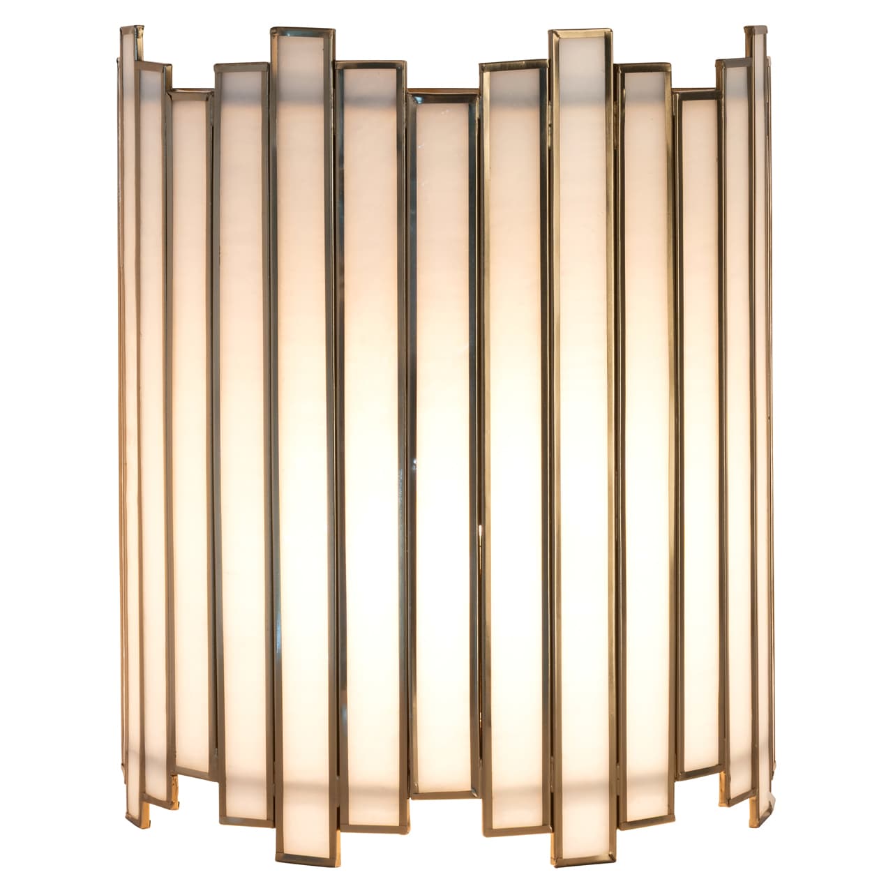 Wandlamp Lima brass antique met glas en messing 30,5 cm