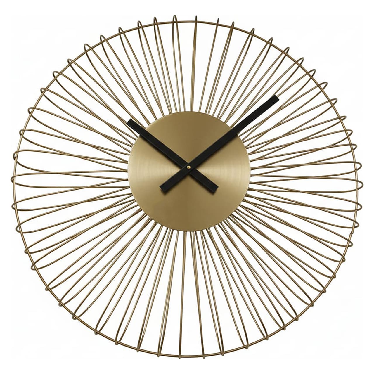 Klok Wirle goud ijzeren wandklok met wire-design 61 cm