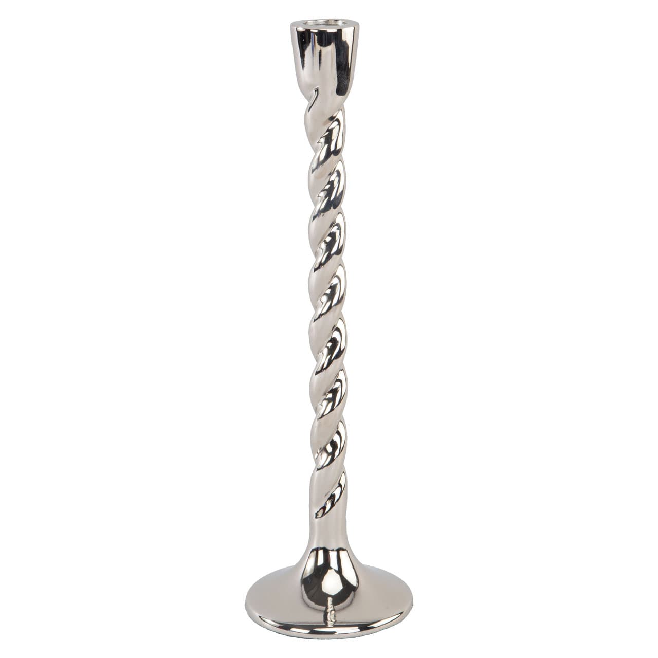 Kandelaar Crillon zilver aluminium gedraaide steel 33 cm