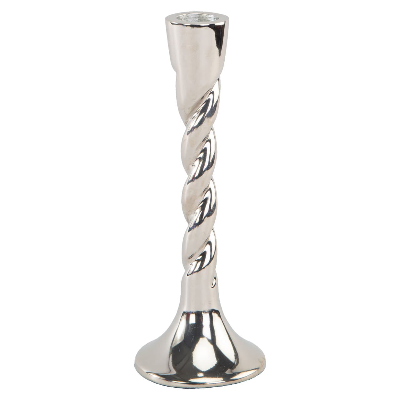 Kandelaar Crillon zilver aluminium gedraaid 20 cm