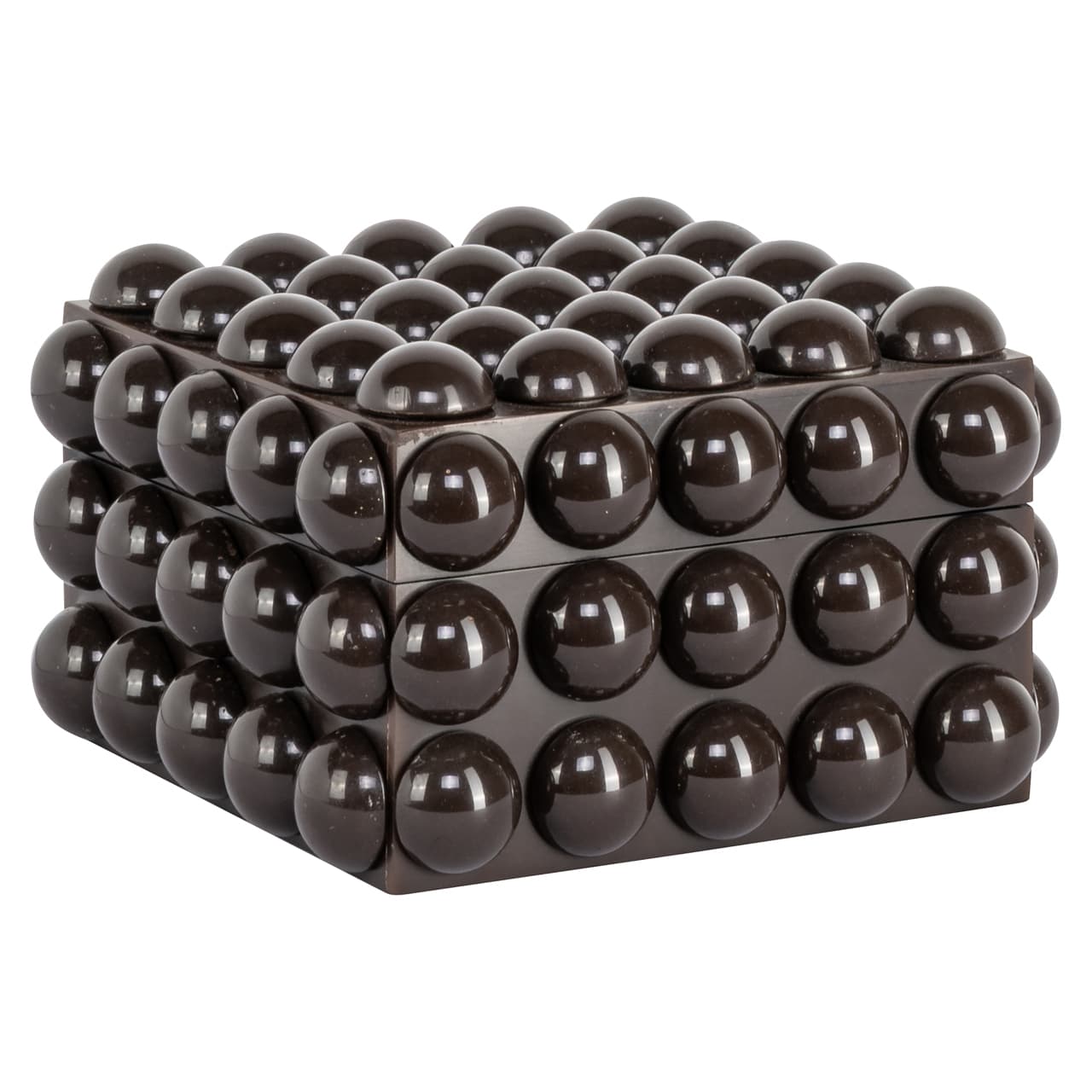 Opbergdoos met bobbels dark brown 17x17x8 cm - Nyx small