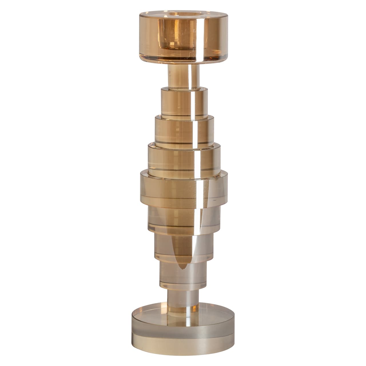 Kandelaar Bryn champagne glas getrapt design 22 cm