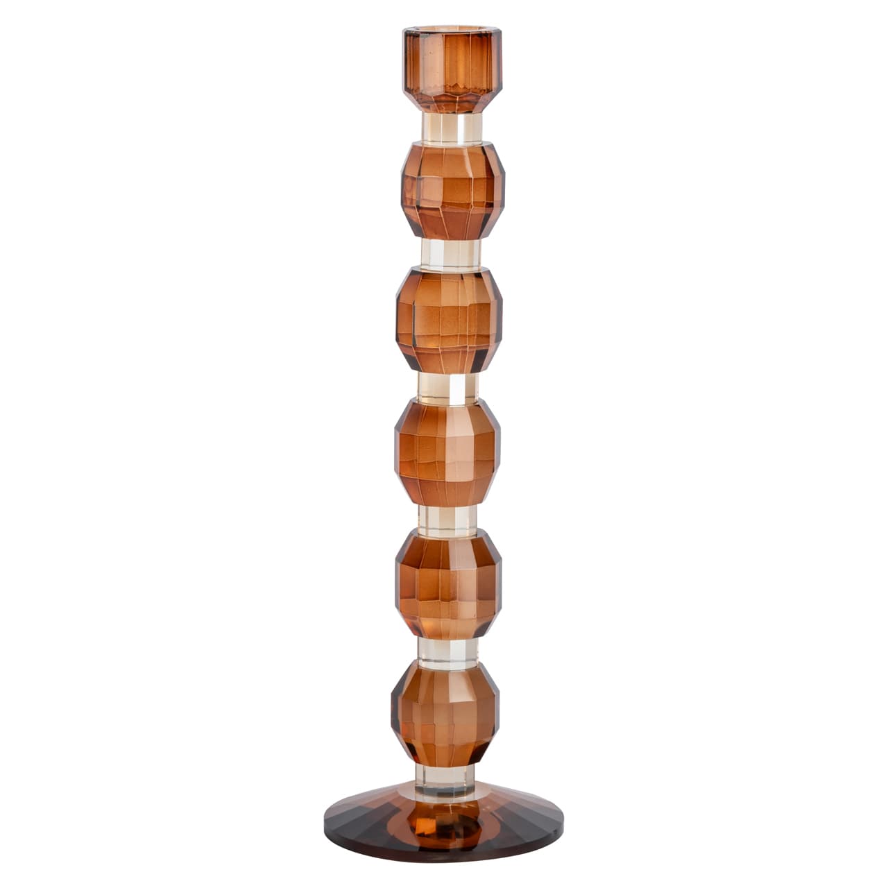Kandelaar Lowan glas bruin large 30 cm